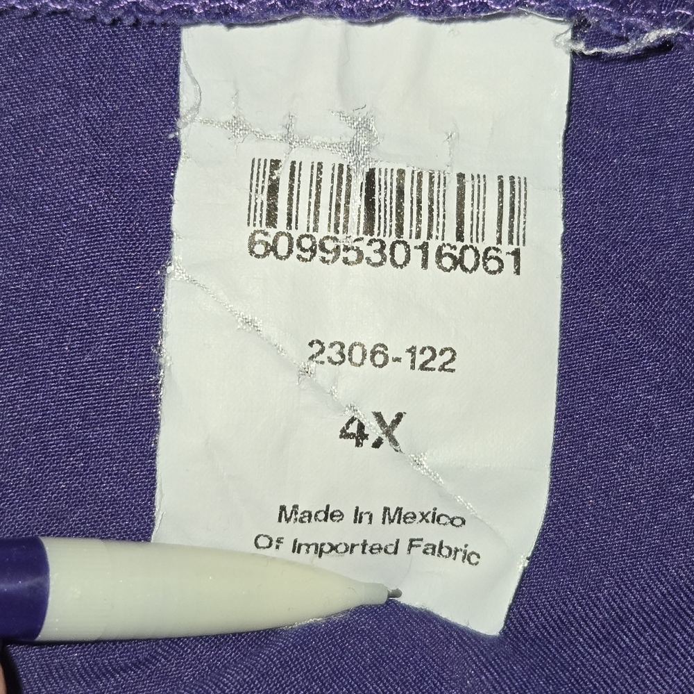 JOCKEY Style# 2306 Purple Poly Blend Stretch Mock Wrap Scrub Top Plus Size 4X - Picture 4 of 5